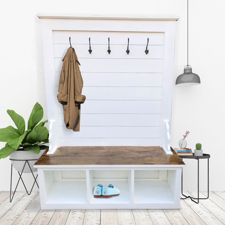 Rosecliff Heights Beachley 55'' Wide Mango Solid Wood Hall Tree with